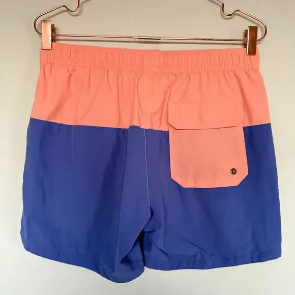 Marine Layer Men Laird Swim Trunks Medium Inseam 5" Drawstring Colorblock Beach - Picture 6 of 6